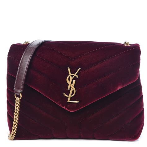 ysl burgundy velvet bag|ysl small college bag.